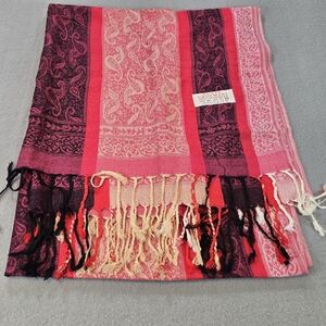 Cashmere Jerusalem 100% Cashmere Paisley Scarf Fringe Wrap
